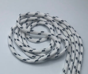 Round Classic Shoelaces - White with Black Accents