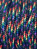 Round Rainbow Sparkle Shoelaces - Dark