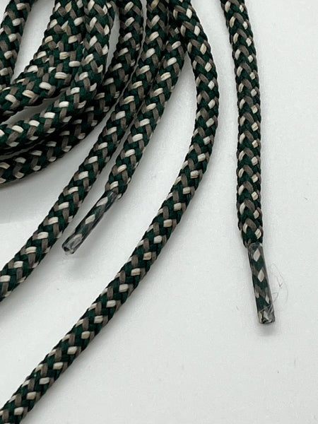 Round Summer Shoelaces - Dark Teal, Sorrel and Off White