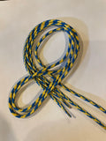 Round Ukraine Flag Color Shoelaces - Blue and Yellow