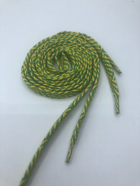 Flat Herringbone Shoelaces - Lime Green and Yellow