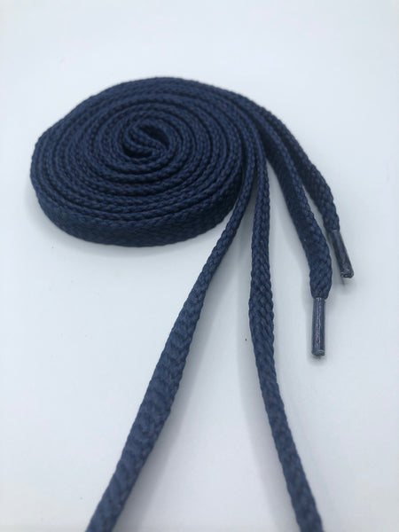 Flat Solid Shoelaces - Navy Blue