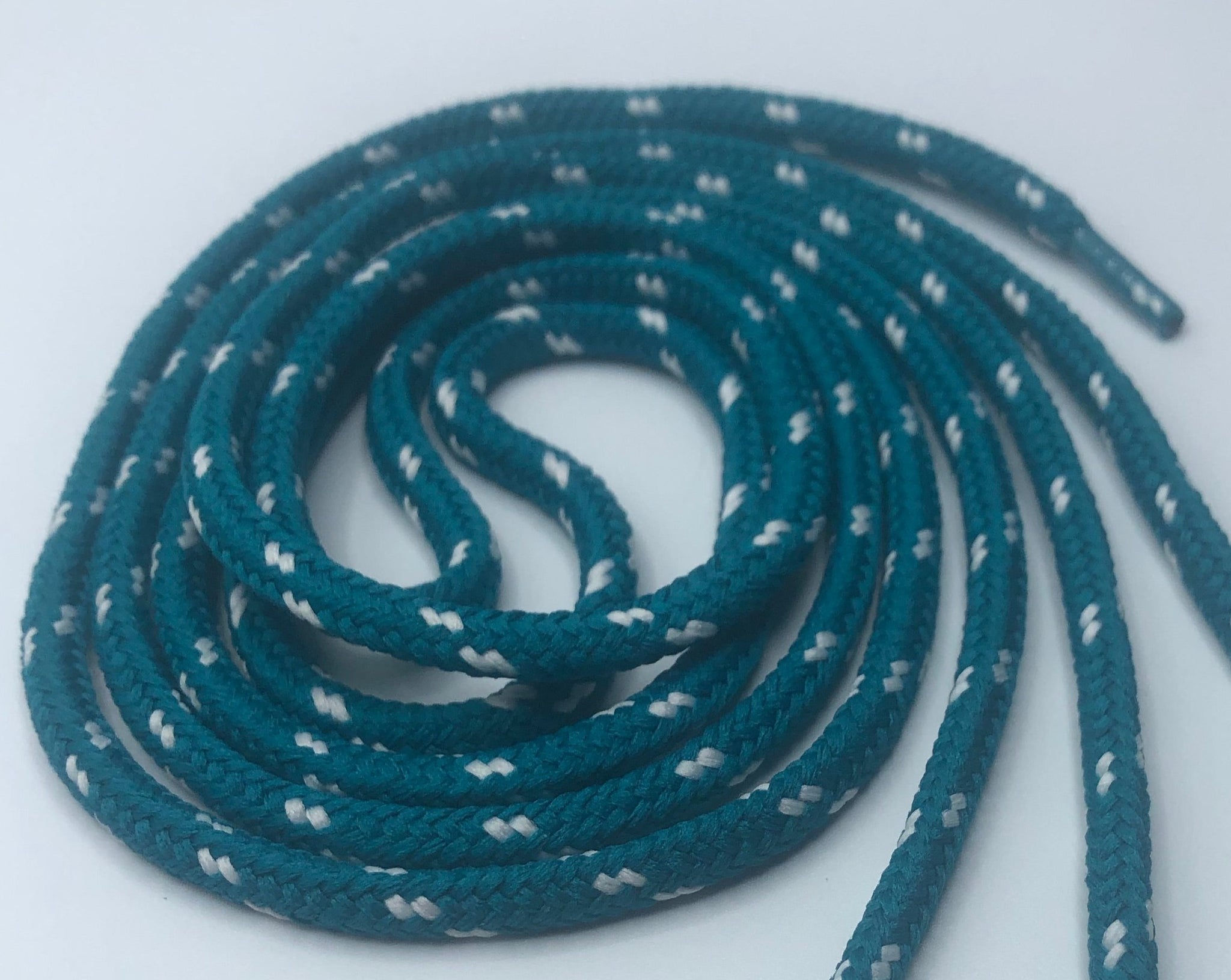 Round Classic Shoelaces - Teal with White Accents