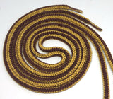 Round Striped Shoelaces - Yellow & Brown