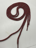 Round Chevron Shoelaces - Red, Dark Teal and Light Teal