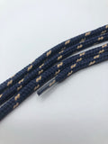Round Classic Shoelaces - Navy Blue with Tan Accents