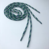 Round 'Plaid' Shoelaces - Green, Blue and White