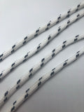 Round Classic Shoelaces - White with Black Accents