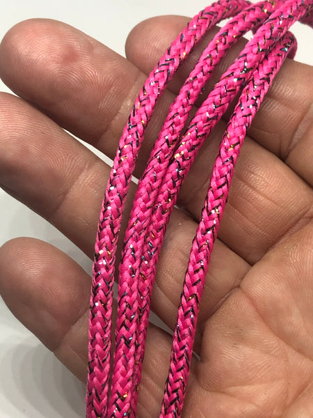Round Sparkle Shoelaces - Pink