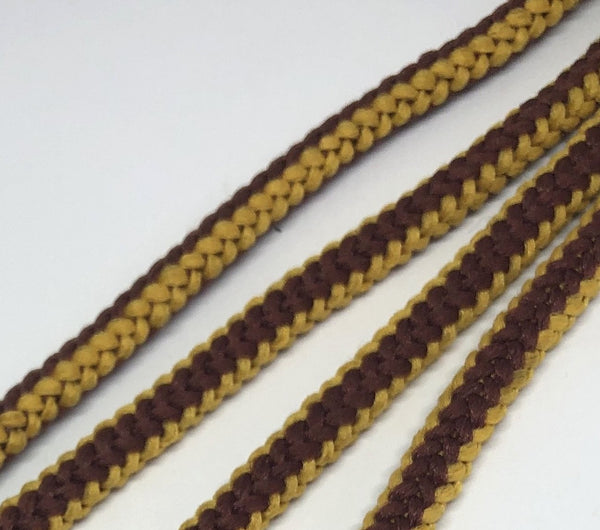 Round Striped Shoelaces - Yellow & Brown