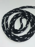 Round Classic Shoelaces - Black with White Accents