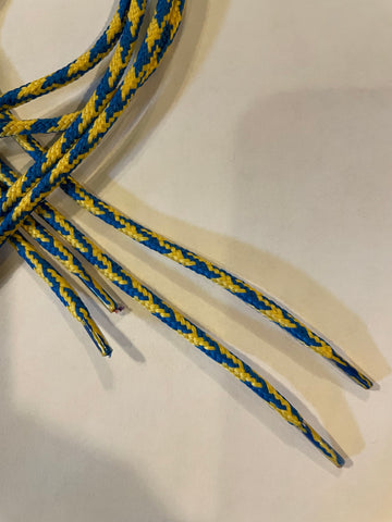 Round Ukraine Flag Color Shoelaces - Blue and Yellow