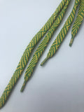Flat Herringbone Shoelaces - Lime Green and Yellow