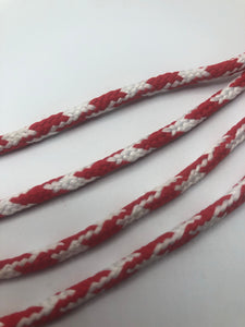 Round Multi-Color Shoelaces - Red and White