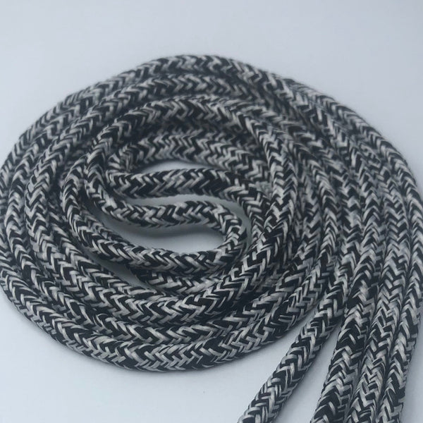 Round Tweed Shoelaces - Black and White