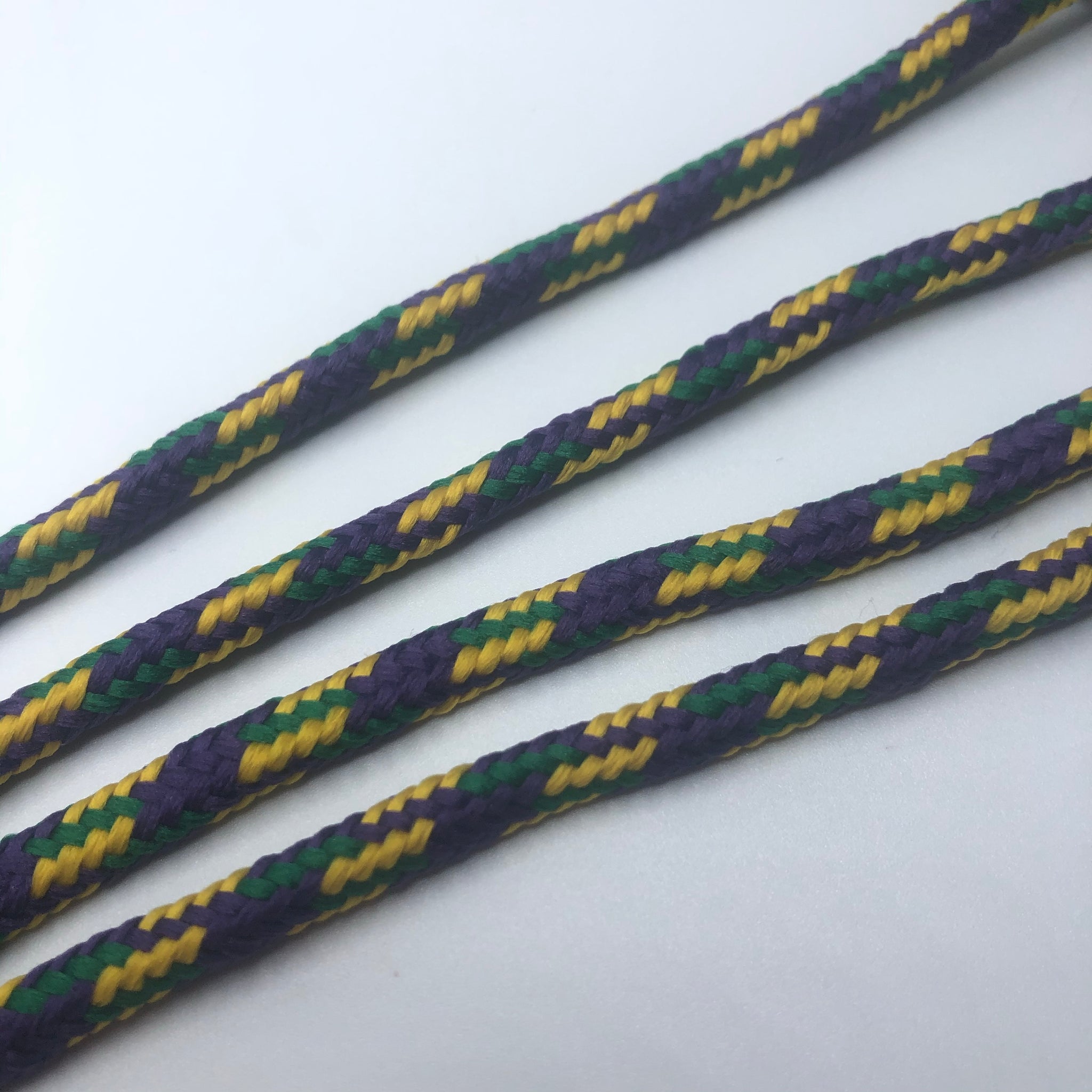 Round Mardi Gras Shoelaces - Purple, Green and Gold