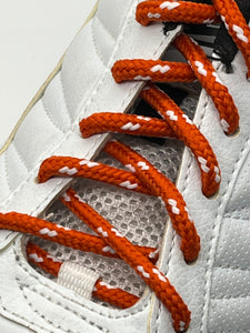 Round Classic Shoelaces - Orange with White Accents