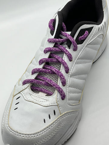 Round Tweed Shoelaces - Purple