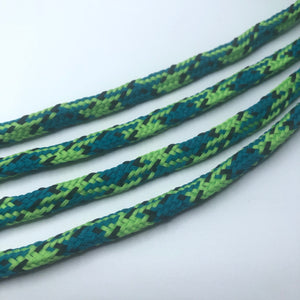 Hybrid Snakeskin Shoelace - Teal and Lime
