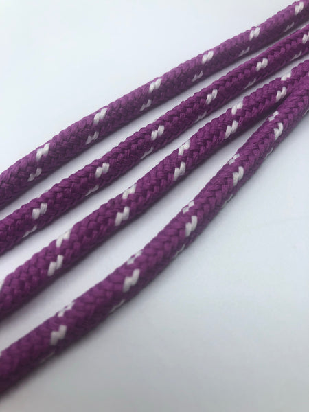 Round Classic Shoelaces - Light Purple with White
