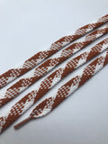 Flat Argyle Shoelaces - White and Light Brown
