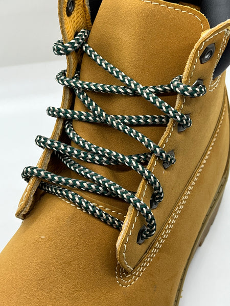 Round Summer Shoelaces - Dark Teal, Sorrel and Off White