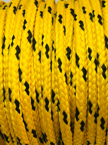 Round Classic Shoelaces - Yellow with Black Accents