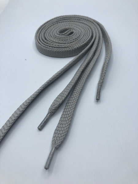 Flat Solid Shoelaces - Light Gray
