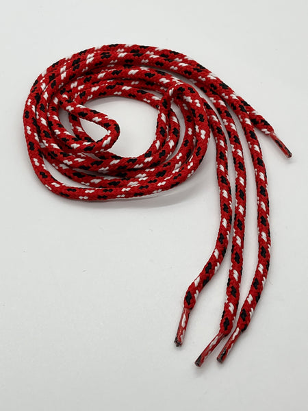 Round Multi-Color Shoelaces - Red, Black and White
