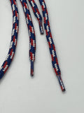 Round 'Plaid' Shoelaces - Red, White and Blue