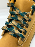 Premium Argyle Laces - Dark Teal and Champagne Gold