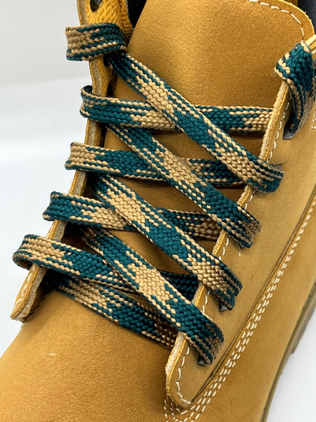 Premium Sport Laces - Dark Teal and Champagne Gold