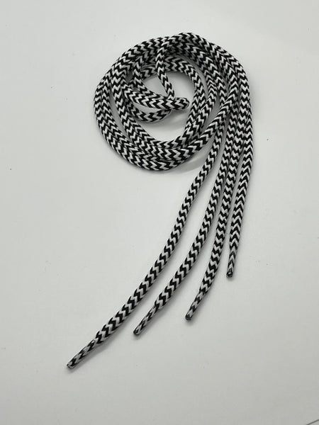 Round Chevron Shoelaces - Black and White