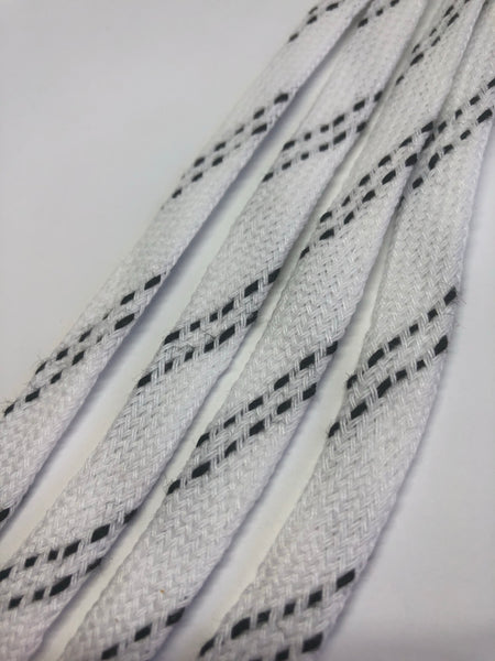 Premium Sport Laces - White with Black Accents