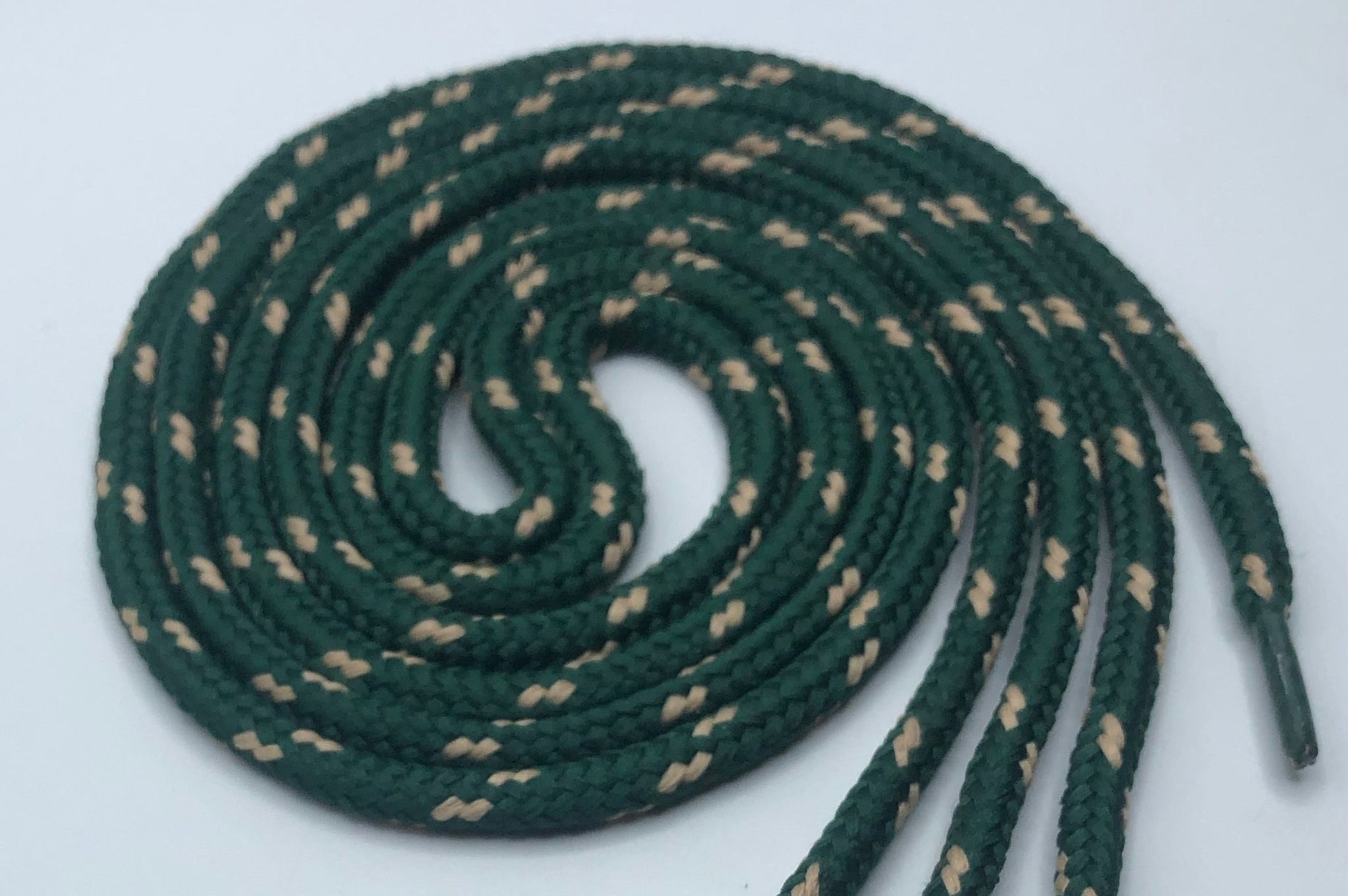 Round Classic Shoelaces - Forest Green with Tan Accents