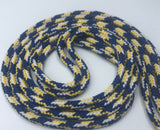 Round 'Plaid' Shoelaces - Blue, Yellow and White