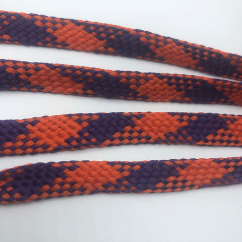 Flat Argyle Shoelaces - Purple and Orange