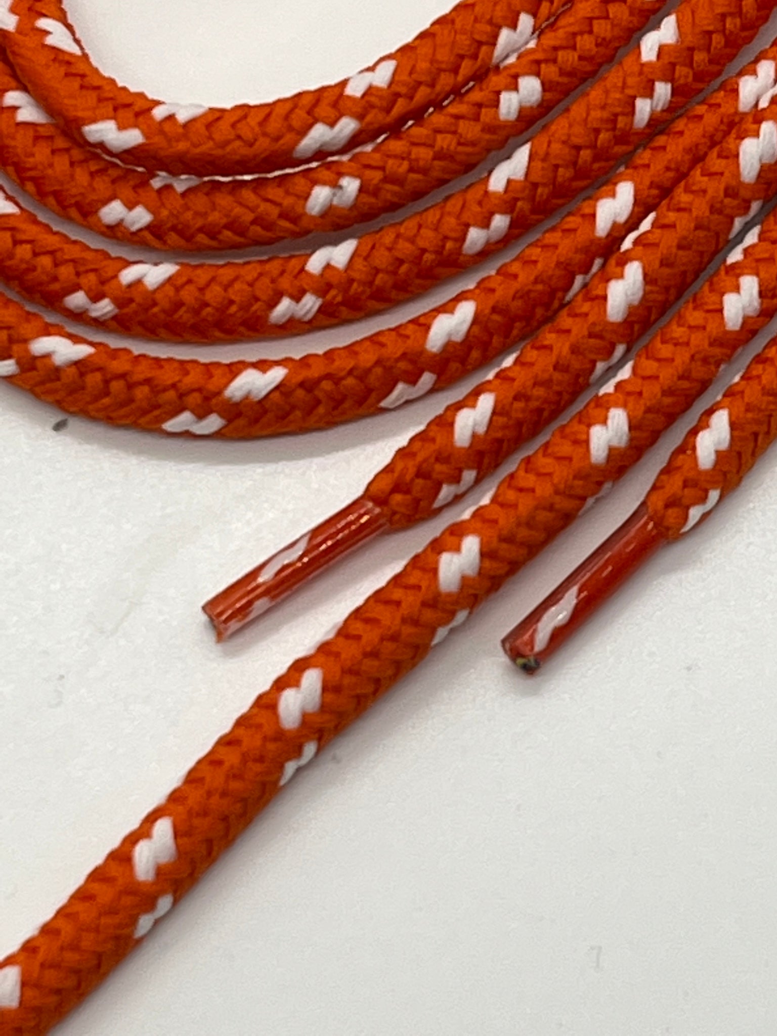 Round Classic Shoelaces - Orange with White Accents Round Classic Shoelaces - Orange with White Accents