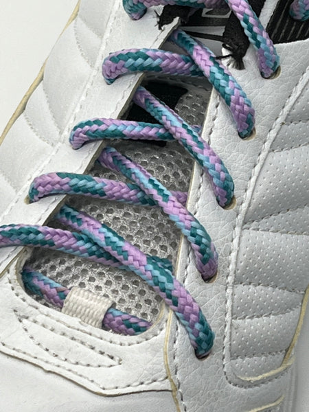 Round Multi-Color Shoelaces - Lilac, Light Teal and Light Blue