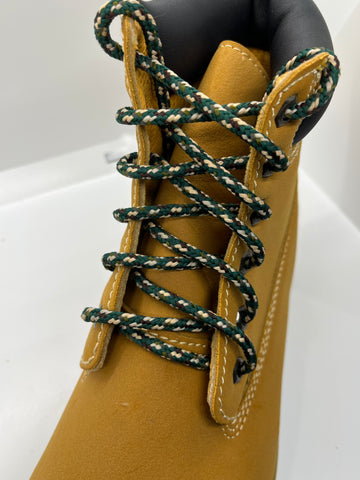 Round Camo Shoelaces - Green, Tan and Brown