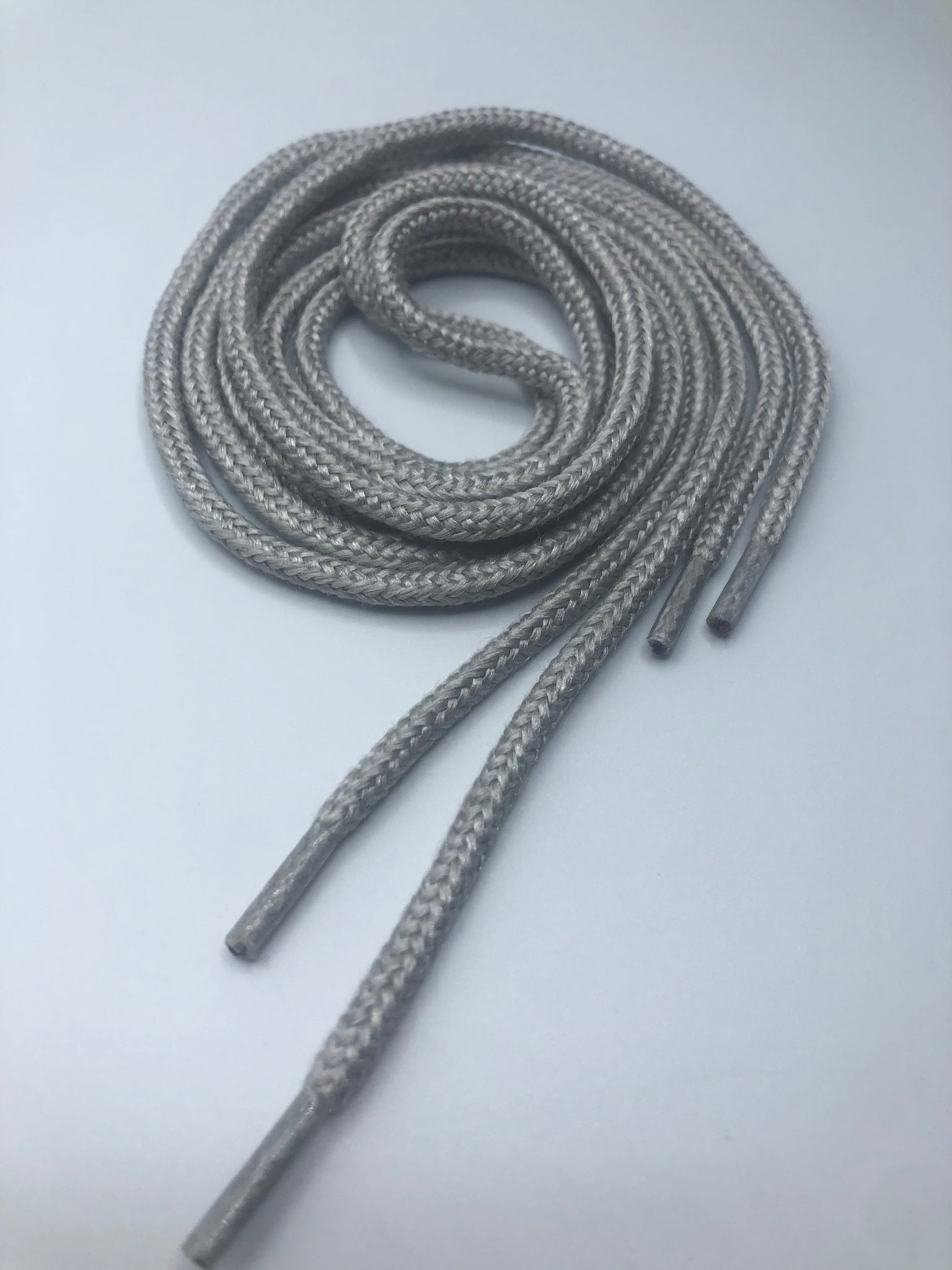 Round Solid Shoelaces - Silver Gray Round Solid Shoelaces - Silver Gray
