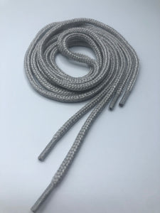 Round Solid Shoelaces - Silver Gray