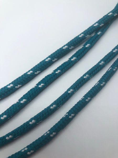 Round Classic Shoelaces - Teal with White Accents