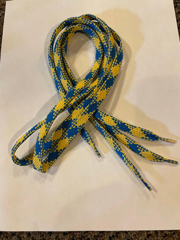 Flat Ukraine Flag Color Shoelaces - Blue and Yellow