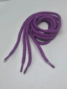 Round Sparkle Shoelaces - Light Purple