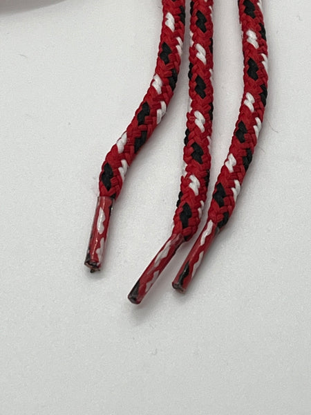 Round Multi-Color Shoelaces - Red, Black and White