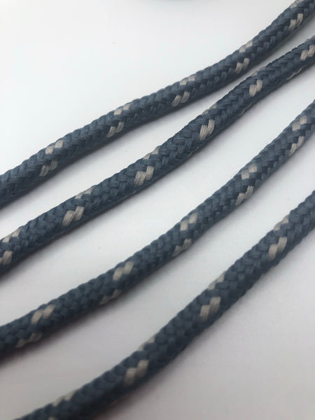 Round Classic Shoelaces - Denim with Silver Accents