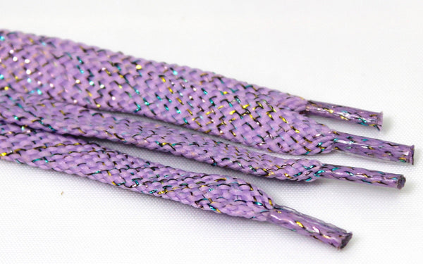 Flat Sparkle Shoelaces - Light Purple