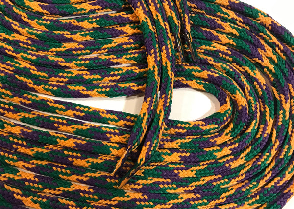 Hybrid Mardi Gras Shoelaces - Green, Purple and Gold