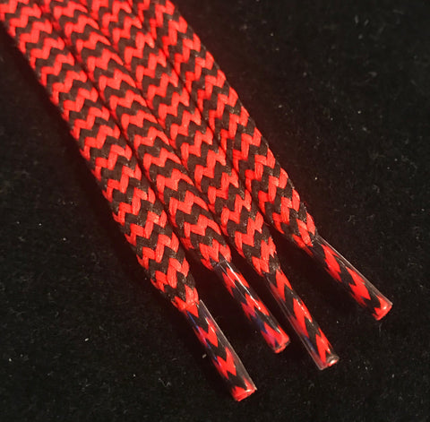 Hybrid Chevron Shoelaces - Red and Black